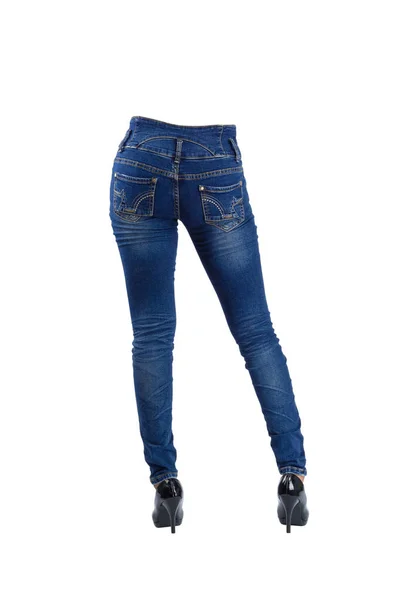 Mulher jeans azul — Fotografia de Stock