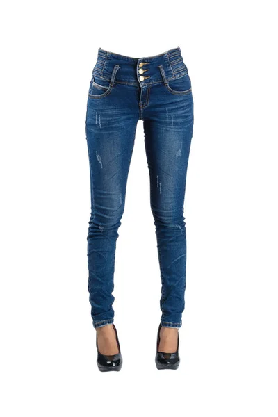 Женские синие джинсы — стоковое фото
