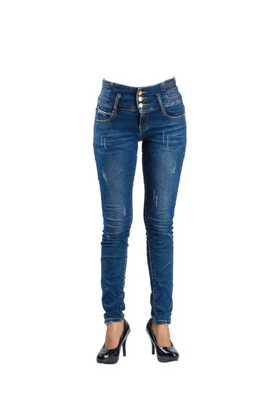 Женские синие джинсы — стоковое фото