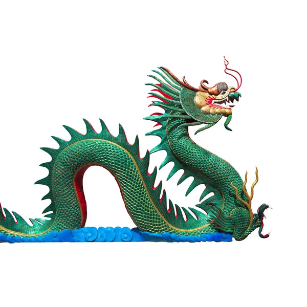 Green chinese dragon statue.