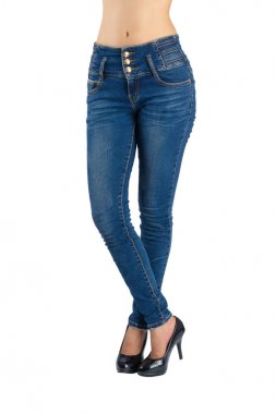 Kadın mavi jeans.
