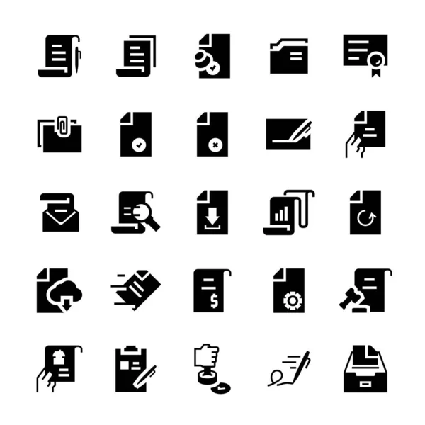 Ensemble d'icônes vectorielles plates de document . — Image vectorielle