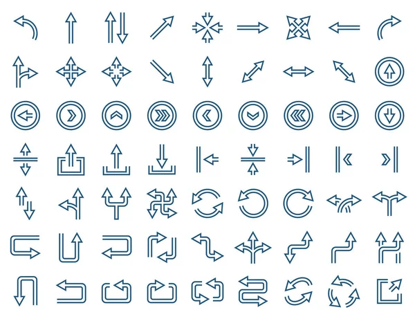 Arrow icon set in flat style. Vector symbols — Stock Vector