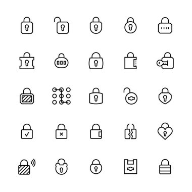 İnce çizgi biçiminde vektör simgesini kilitler.