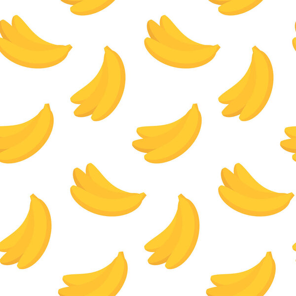 Seamless pattern with yellow bananas in flat style. Vector illustration.