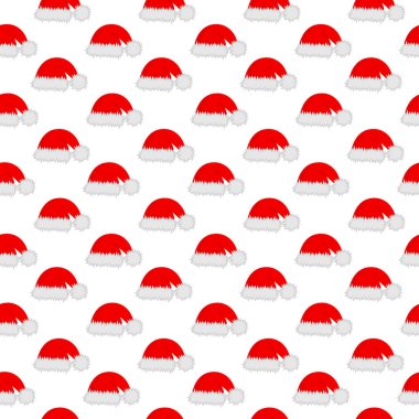 Düz tarzda Noel öğeleri Dikişsiz deseni. Vektör Illustration.