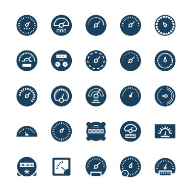 Meter vector icons in flat style. clipart