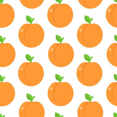 Düz şeftalili, pürüzsüz bir desen. Vektör illüstrasyonu.