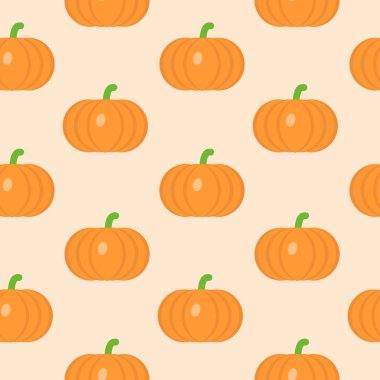 Düz şekilli balkabağı deseni. Vektör illüstrasyonu