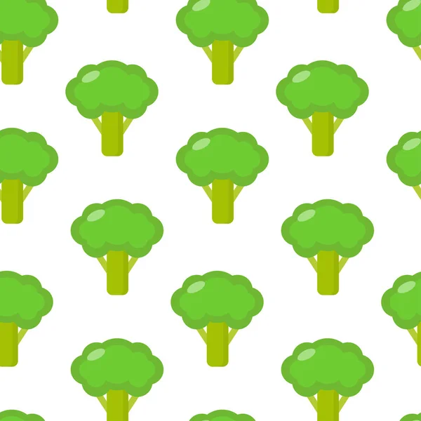 Modèle sans couture avec brocoli dans un style plat. Illustration vectorielle . — Image vectorielle