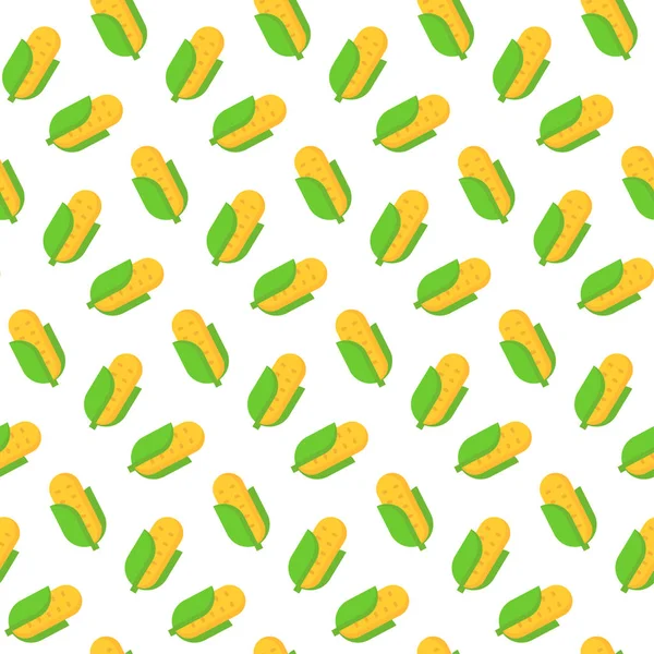 Seamless pattern with corn in flat style. Vector illustration. — Stock Vector