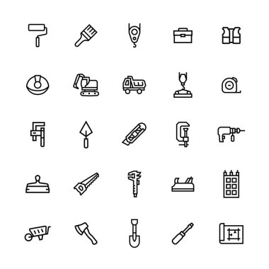 Yapı için vektör simgesi seti, satır biçiminde onarım.