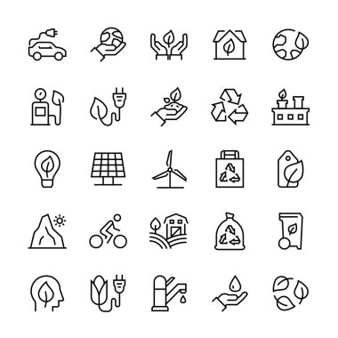 Satır biçiminde ekolojinin vektör simgesi.