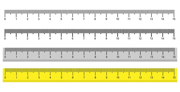 Conjunto Vectorial Reglas Métricas Estilo Plano Balanzas Medición — Archivo Imágenes Vectoriales