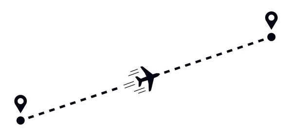 Plane Track Vector Illustration Flat Style — ストックベクタ