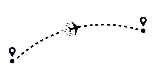 Plane Track Vector Illustration Flat Style — ストックベクタ