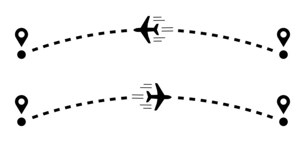 Plane Track Vector Illustration Flat Style — ストックベクタ