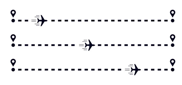 Plane Track Vector Illustration Flat Style — ストックベクタ