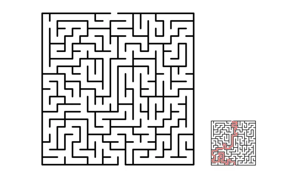 Illustration Vectorielle Labyrinthe Labyrinthe Plat — Image vectorielle