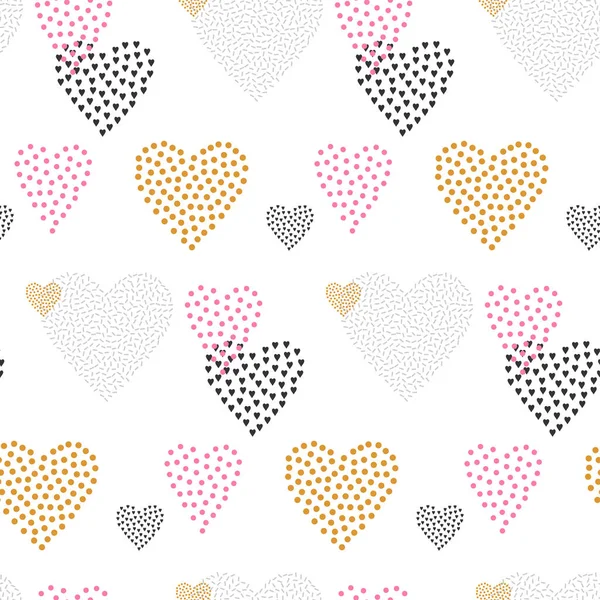 Valentines Day Seamless Pattern Hearts Vector Illustration — Stock Vector