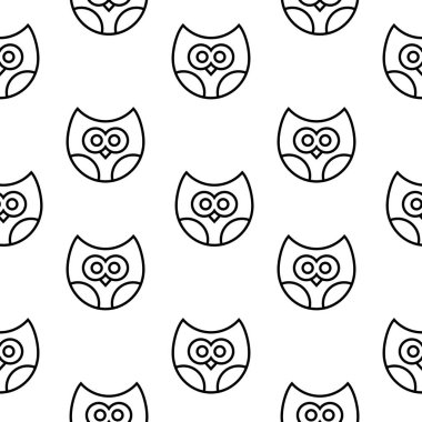 Baykuşları satır biçiminde olan sorunsuz vektör deseni.