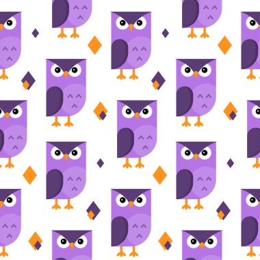 Baykuşlarla vektörsüz desen.