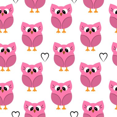 Baykuşlarla vektörsüz desen.