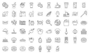 Set of Food and drinks icons vector Set of Food and drinks icons vector