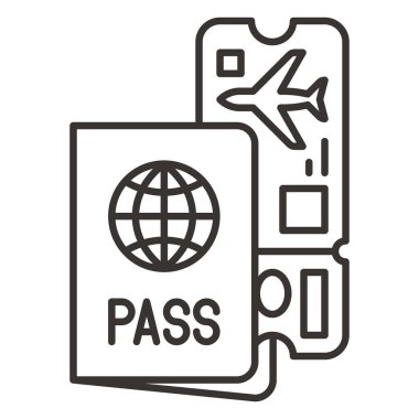 Pasaport ve biniş kartı simgesi