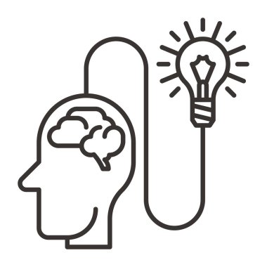 Ampul simgesi olan insan kafası