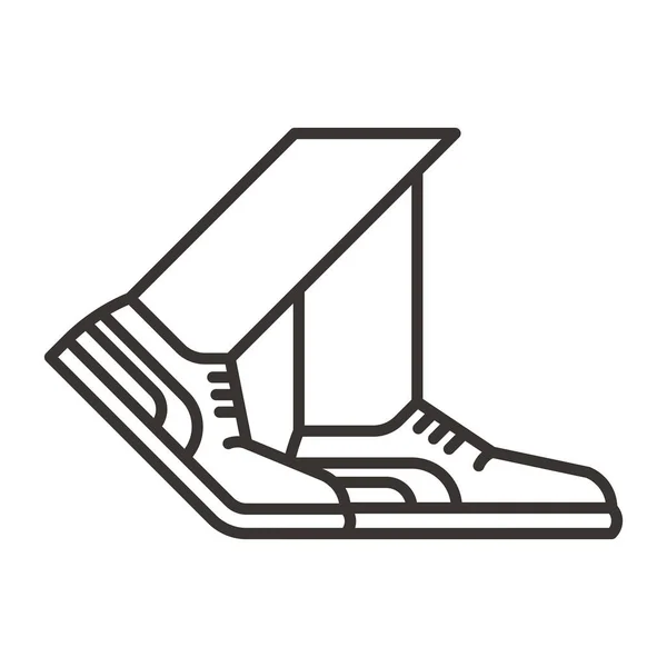 Ilustrasi kaki pada ikon sepatu - Stok Vektor