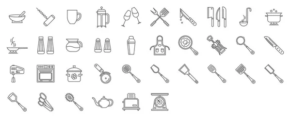 Ensemble d'outils de cuisine icônes — Image vectorielle