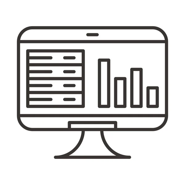 PC dator Monitor med stapeldiagram — Stock vektor