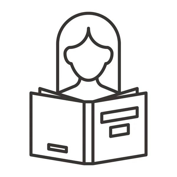 Kız Kitap Illustration okuma