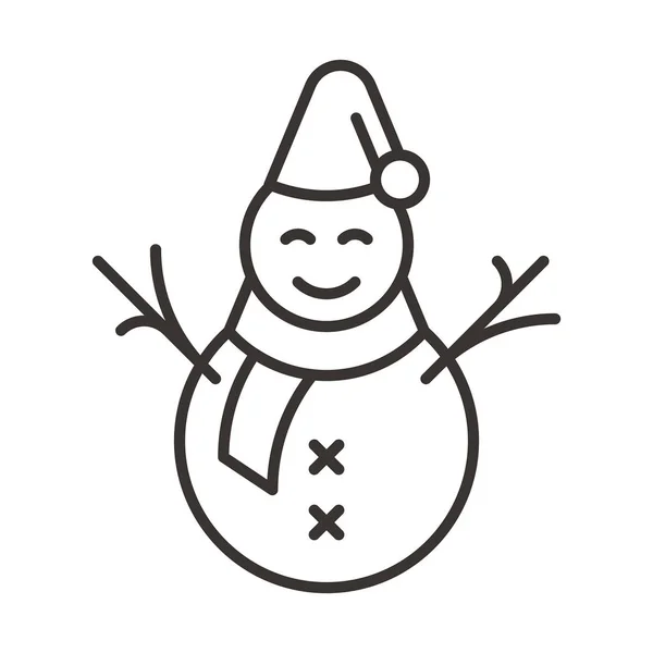 Сніговик в капелюсі значок — стоковий вектор