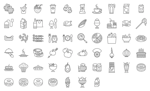 Conjunto de iconos de alimentos y bebidas — Archivo Imágenes Vectoriales