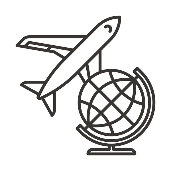 Ikona Globe a letadlo — Stockový vektor