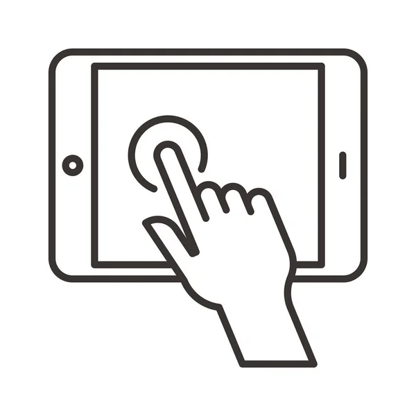 Finger touching smartphone icon — Stock Vector