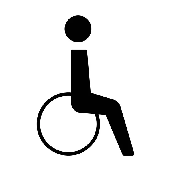 Invalidní vozík jednoduchý znak — Stockový vektor
