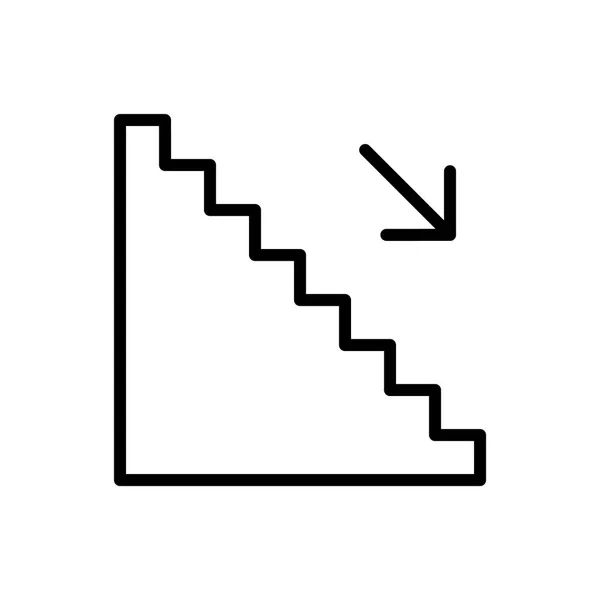 Лестница вниз по иконке — стоковый вектор