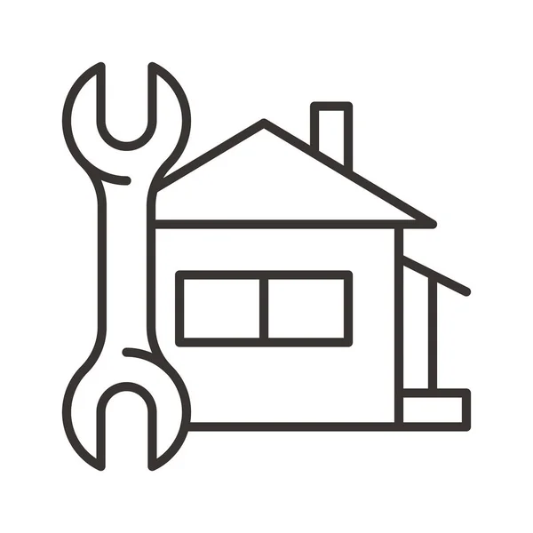 House with Wrench icon — Stock Vector