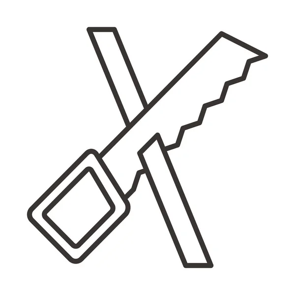Saw en houten pictogram — Stockvector