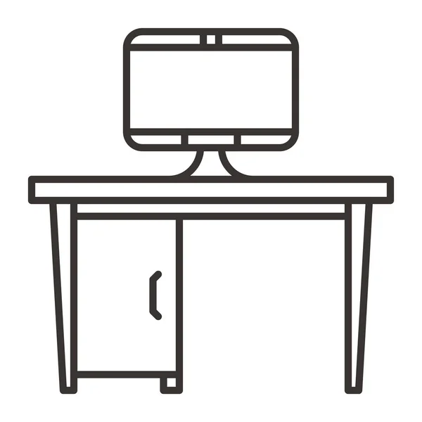 Tableau avec icône d'ordinateur illustration — Image vectorielle