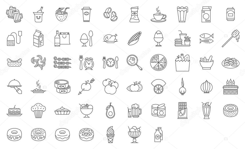 Set of Food and drinks icons
