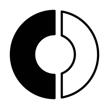 Pasta grafiği basit simgesi