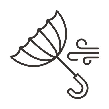 Şemsiye altında Rüzgar illüstrasyon