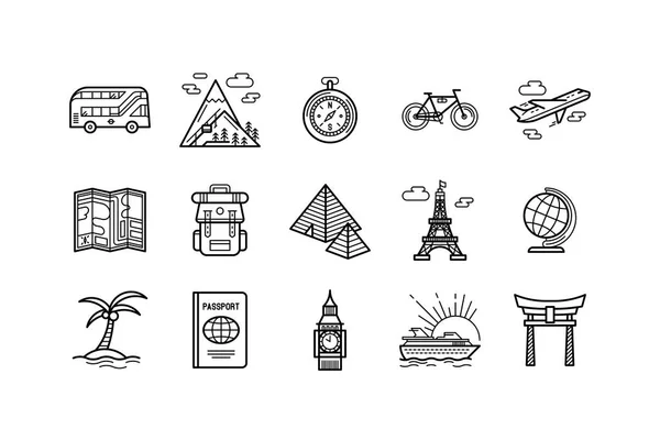 Düz simgeler seyahat 