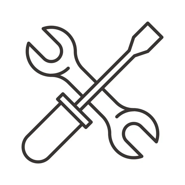 Chave de fenda e ícone de chave — Vetor de Stock