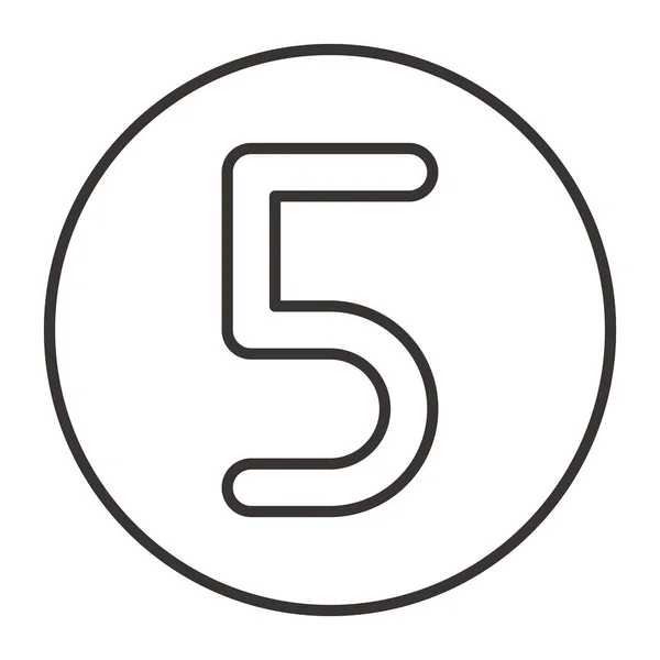 Pět čísel ikona ilustrace — Stockový vektor