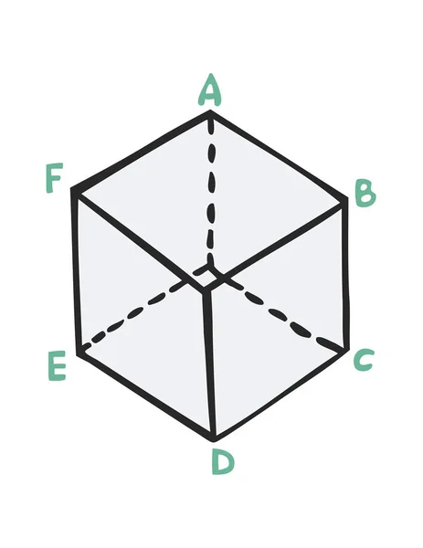 Cubo com ícone de projeção — Vetor de Stock